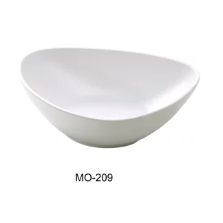 Yanco MO-209 Moderne 9" Deep Triangle/Soup Plate, 36 Oz, White, Melamine, Pack of 24
