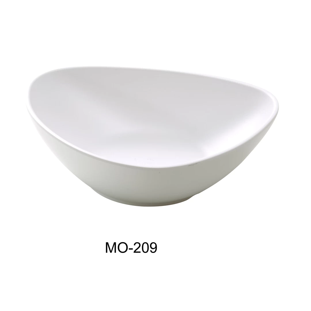 Yanco MO-209 Moderne 9" Deep Triangle/Soup Plate, 36 Oz, White, Melamine, Pack of 24