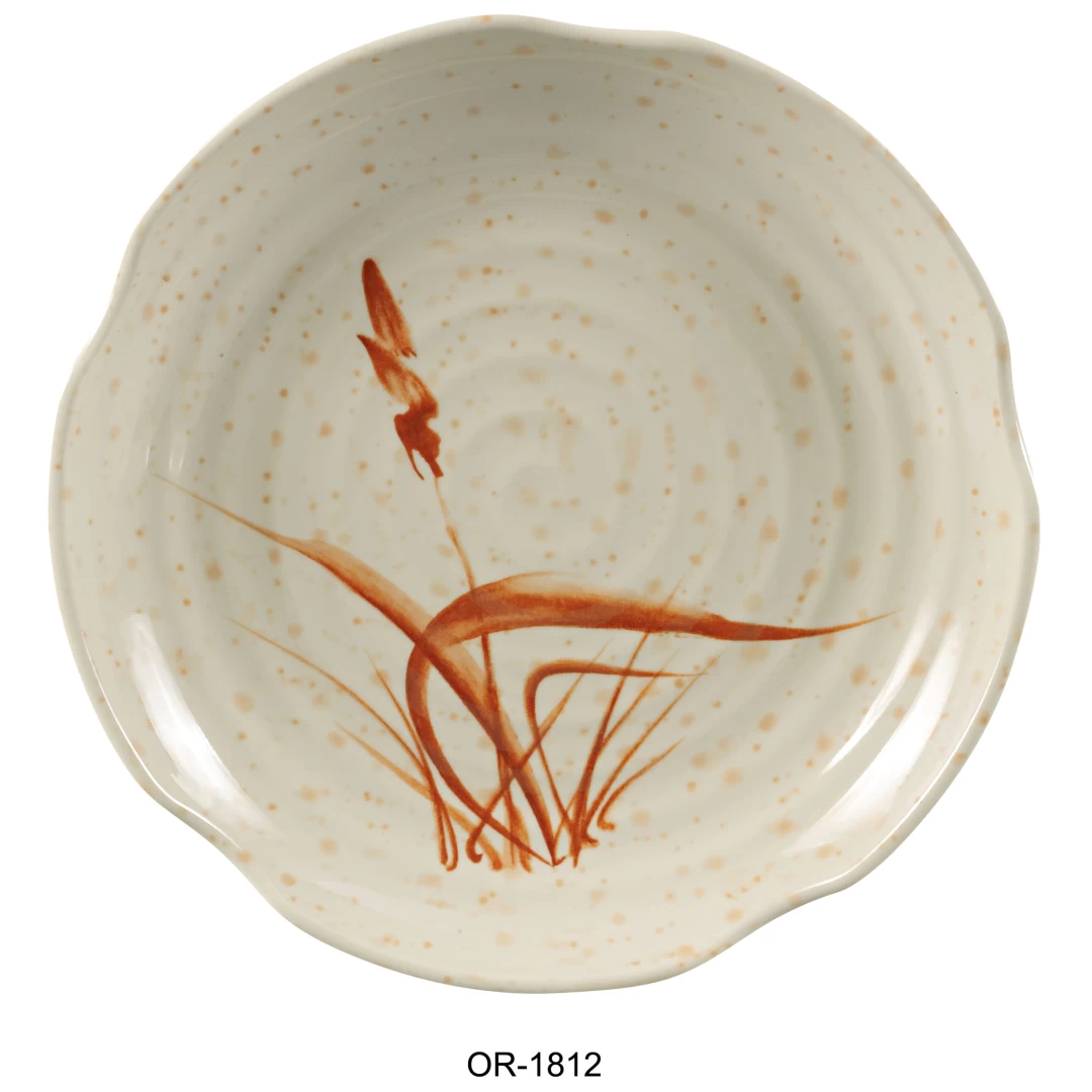 Yanco OR-1812 Orchis Lotus Shape Plate, 12" Diameter, Melamine, Pack of 24