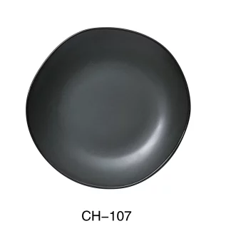 Yanco CH-107 Champs 7 1/4" X 3/4" Plate, Porcelain, Matte Glaze, Pack of 36