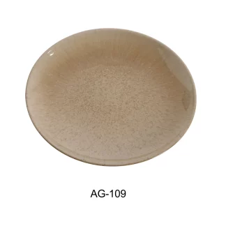 Yanco AG-109 9" X 7/8" Coupe Shape Round Plate , Porcelain, Pack of 24