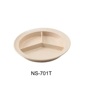 Yanco NS-701T Nessico Deep Compartment Plate, 8.75" Diameter, Melamine, Tan Color, Pack of 24