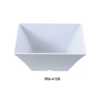 Yanco RM-4109 Rome 10" Square Bowl, 98 Oz Capacity, 4" Hight", Melamine, White Color, Pack of 12