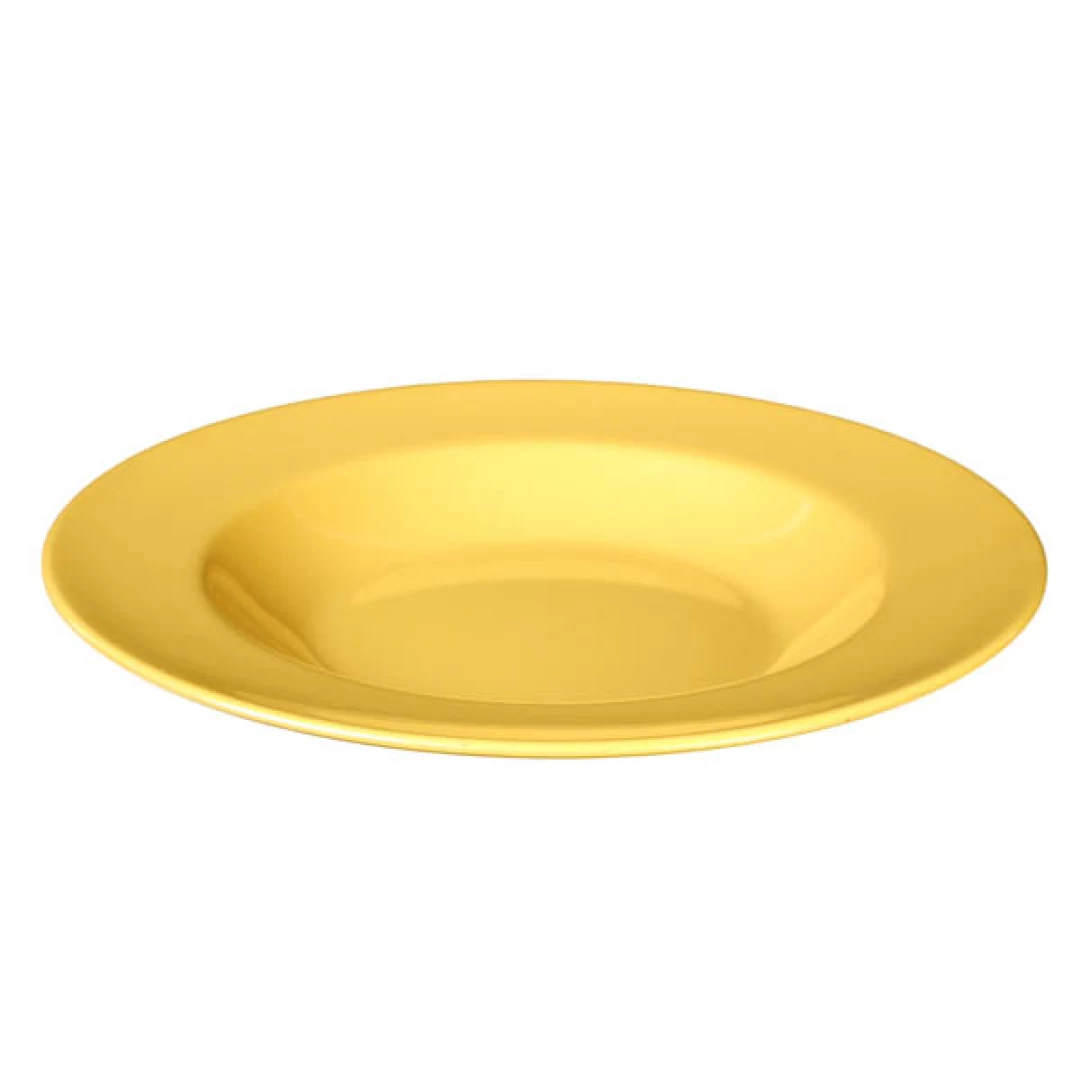Yanco MS-5811YL Mile Stone Pasta Bowl, 16 Oz Capacity, 1.5" Height, 11" Diameter, Melamine, Yellow Color, Pack of 24