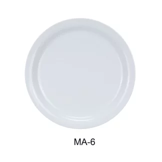Yanco MA-5 Mayor 5.5" Narrow Rim Bread Plate, Porcelain, Super White, Pack of 36