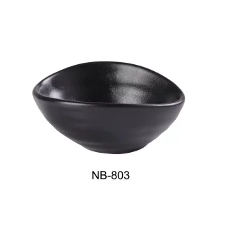 Yanco NB-803 Noble Black 4" X 3" Olive Bowl 2 Oz, China, Black, Pack of 36