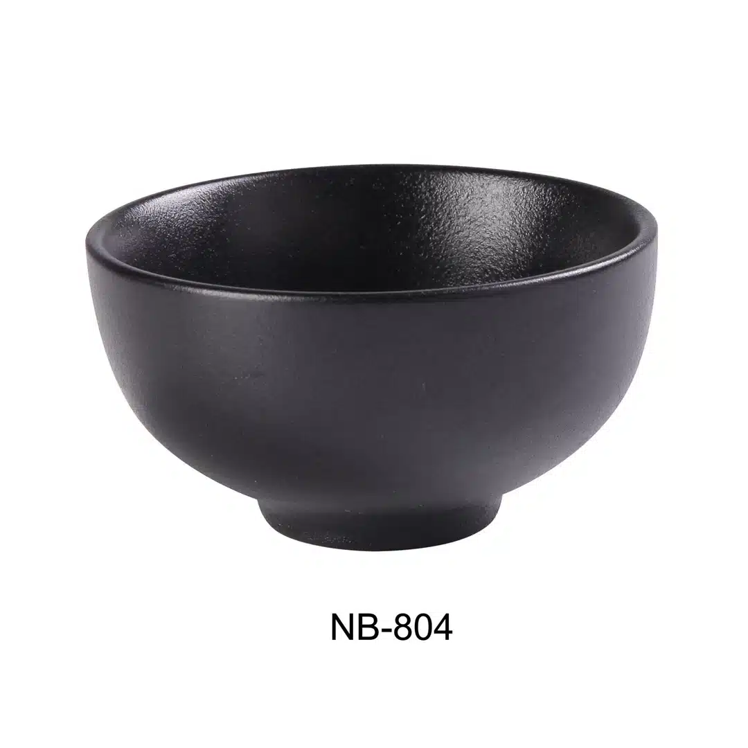 Yanco NB-804 Noble Black 4-1/2" X 2-1/4" Soup Bowl 9 Oz, China, Black, Pack of 36