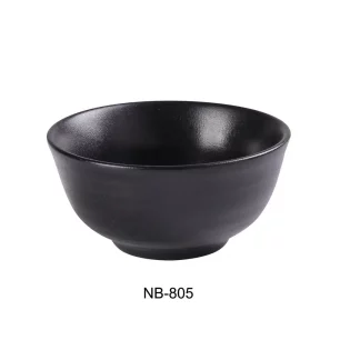 Yanco NB-805 Noble Black 4-5/8" X 2-1/4" Rice Bowl 10 Oz, China, Black, Pack of 36