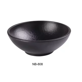 Yanco NB-808 Noble Black 8-1/4" X 2-3/4" Noodle Bowl 32 Oz, China, Black, Pack of 12