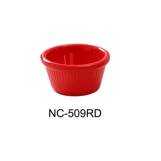 Yanco NC-509RD Accessaries 2 Oz Fluted Ramekin, 3" Diameter, 1.375" Height, Melamine, Red Color, Pack of 72
