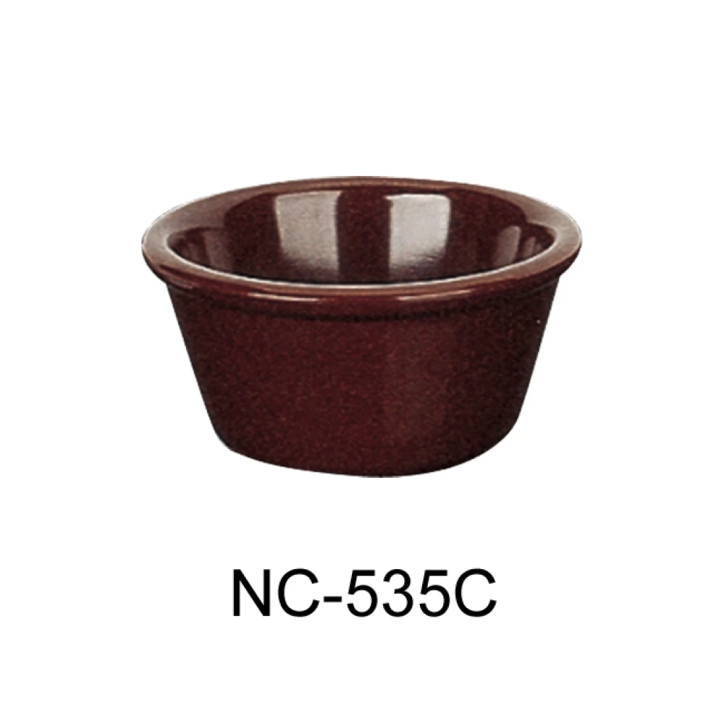 Yanco NC-535C Smooth Ramekin, 1.5 Oz Capacity, 1.5" Height, 2.5" Diameter, Melamine, Chocolate Color, Pack of 72