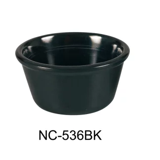 Yanco NC-536BK Smooth Ramekin, 2 Oz Capacity, 1.25" Height, 2.75" Diameter, Melamine, Black Color, Pack of 72