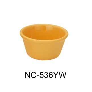 Yanco NC-536YW Smooth Ramekin, 2 Oz Capacity, 1.25" Height, 2.75" Diameter, Melamine, Yellow Color, Pack of 72