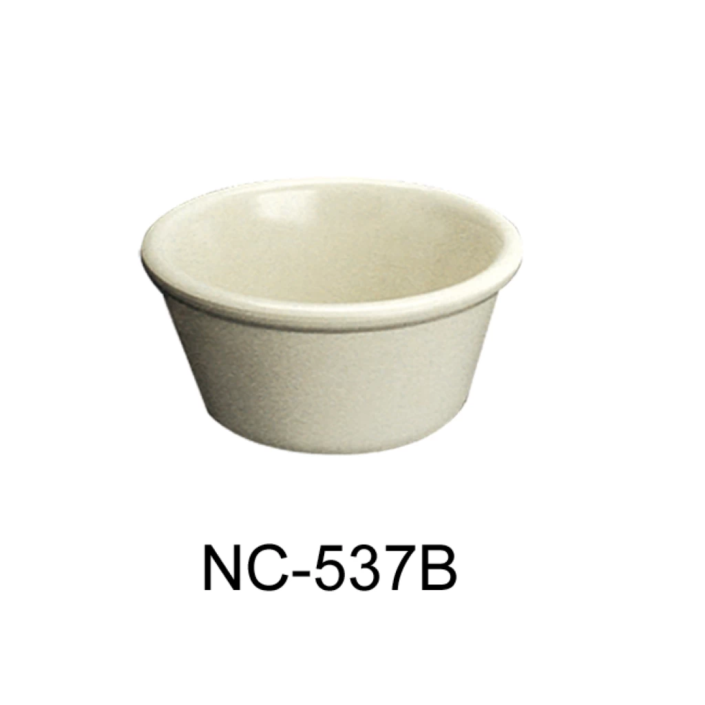 Yanco NC-537B Smooth Ramekin, 3 Oz Capacity, 1.5" Height, 3.25" Diameter, Melamine, Bone White Color, Pack of 72
