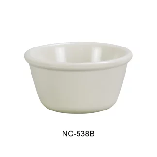 Yanco NC-538B Mile Stone Smooth Ramekin, 4 Oz Capacity, 2.5" Height, 3.25" Diameter, Melamine, Ivory Color, Pack of 72