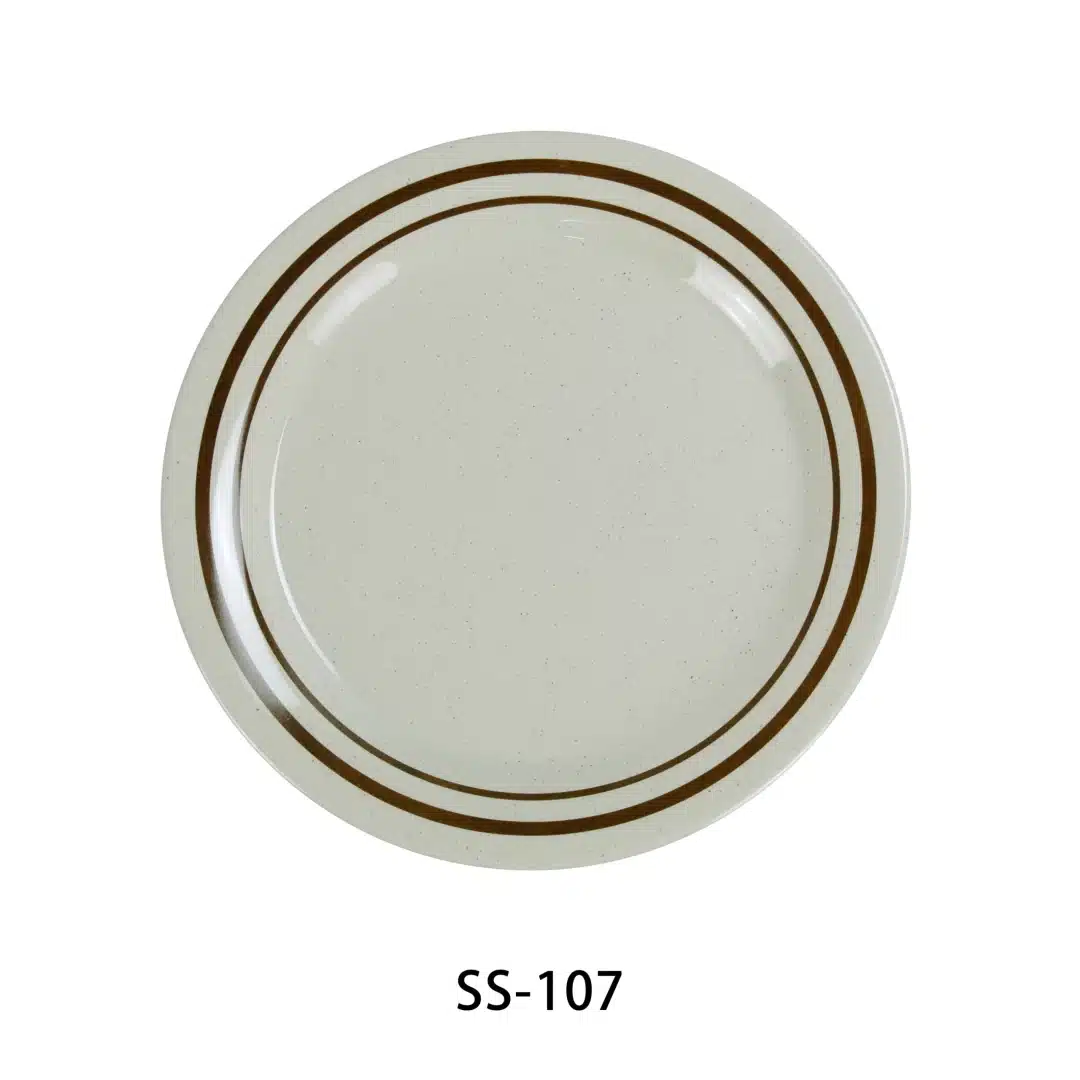 Yanco SS-107 Sesame Round Dinner Plate, 7.25" Diameter, Melamine, Pack of 48
