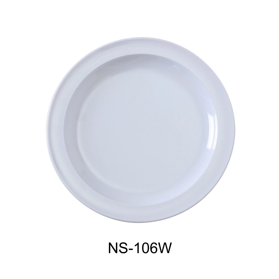 Yanco NS-106W Nessico Round Plate, 6.5" Diameter, Melamine, White Color, Pack of 48