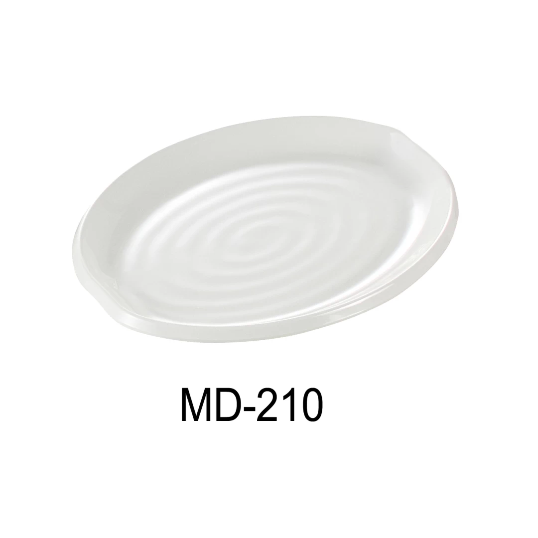 Yanco MD-210 Milando Oval Plate, 10" Length, 7.25" Width, Melamine, White Color, Pack of 24