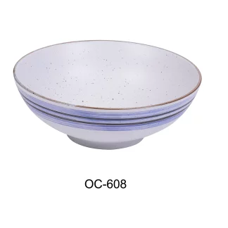 Yanco OC-608 Ocean 8" X 3"H Noodle Bowl 28 Oz, Porcelain, Pack of 12