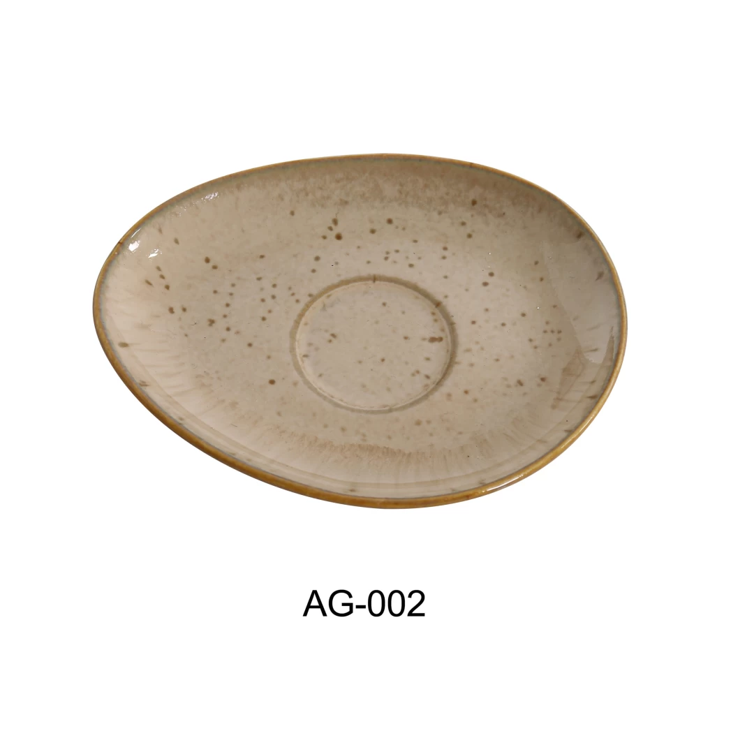 Yanco AG-002 6" X 4 1/2" Saucer , Porcelain, Pack of 36