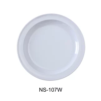 Yanco NS-107W Nessico Round Dessert Plate, 7.25" Diameter, Melamine, White Color, Pack of 48