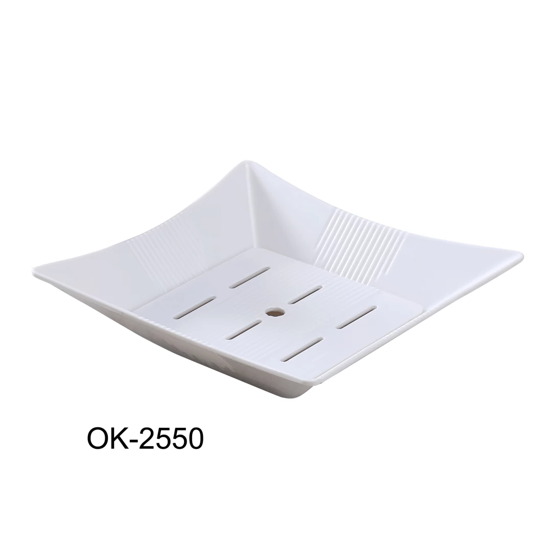 Yanco OK-2550 Osaka-2 Sea Food Bowl, Rectangular, 16" Length, 7.75" Width, 3.5" Height, Melamine, White Color, Pack of 6