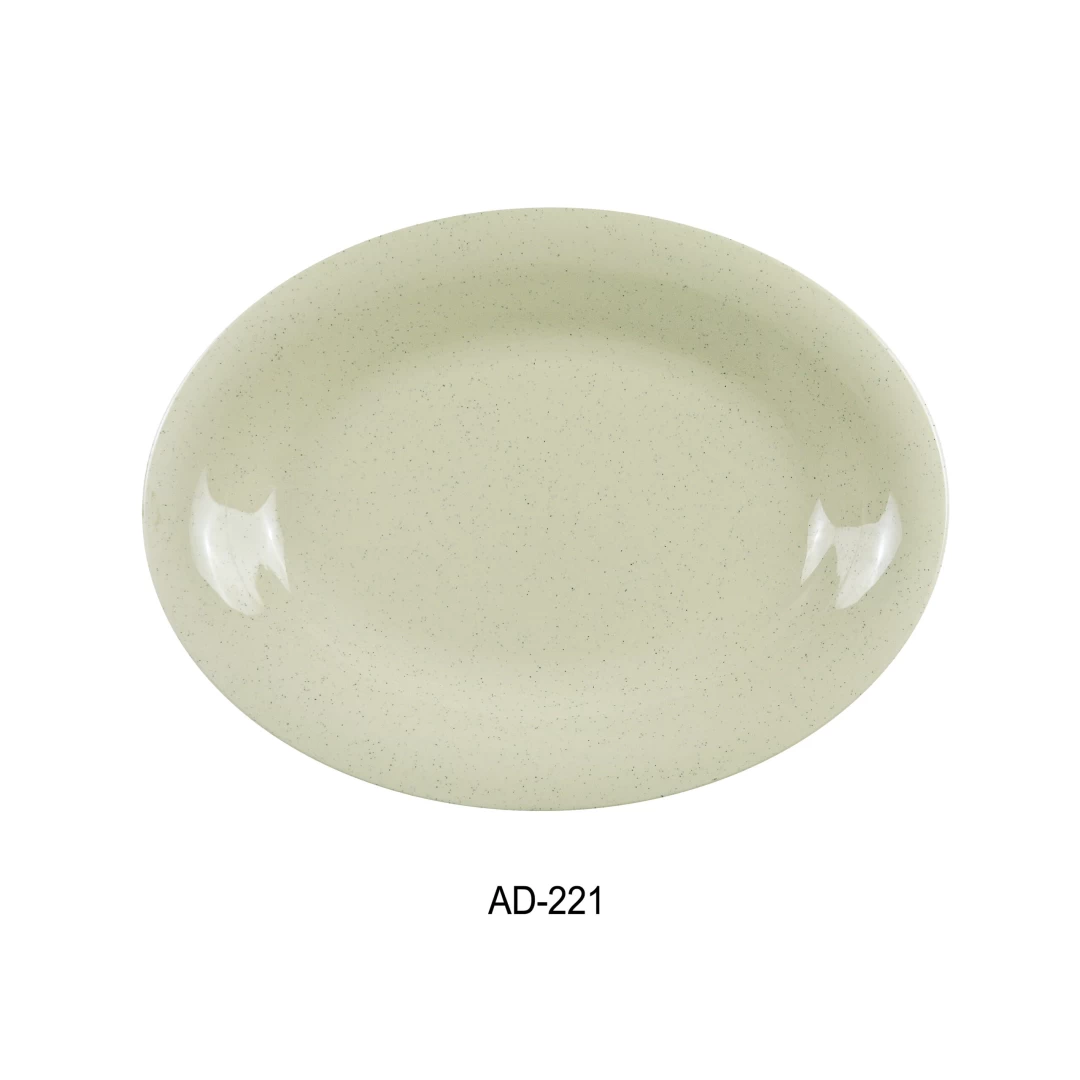 Yanco AD-221 Ardis Oval Platter, 11.5" Length, 8" Width, 0.75" Height, Melamine, Pack of 24