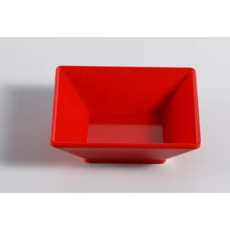 Yanco ME-306 Mexico Deep Plate, Square, 14 Oz Capacity, 6" Length, 6" Width, 1.75" Height, Melamine, Red Color With Black Speckled, Pack of 48