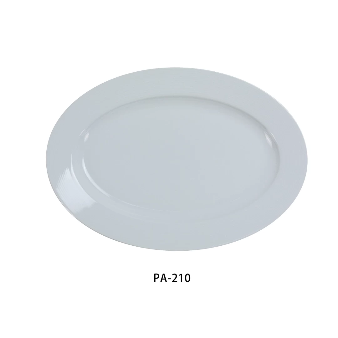 Yanco PA-209 Platter, 9.5" Length X 6.75" Width, Porcelain, Super White, Pack of 24