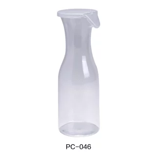 Yanco PC-046 Plastic 46 Oz Wine/Juice Decanter With Lid, 3.75" Diameter, 11" Height, Plastic, Clear Color, Pack of 12
