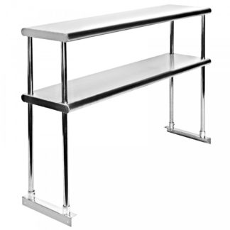 Prepline PDOS-1472 14"W x 72"L Stainless Steel Double Tier Overshelf