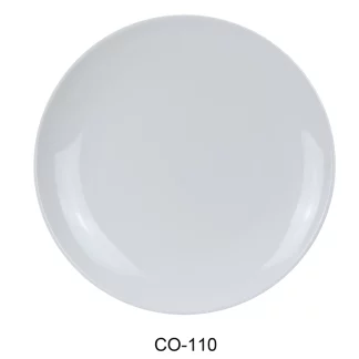 Yanco CO-110 Coupe Pattern Round Plate, 10" Diameter, Melamine, White Color, Pack of 24