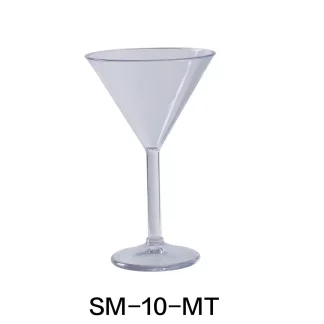 Yanco SM-10-MT Stemware Martini Glass, 10 Oz Capacity, 4.75" Diameter, 7.5" Height, Plastic, Clear Color, Pack of 24