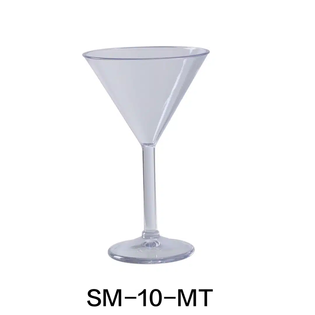 Yanco SM-10-MT Stemware Martini Glass, 10 Oz Capacity, 4.75" Diameter, 7.5" Height, Plastic, Clear Color, Pack of 24