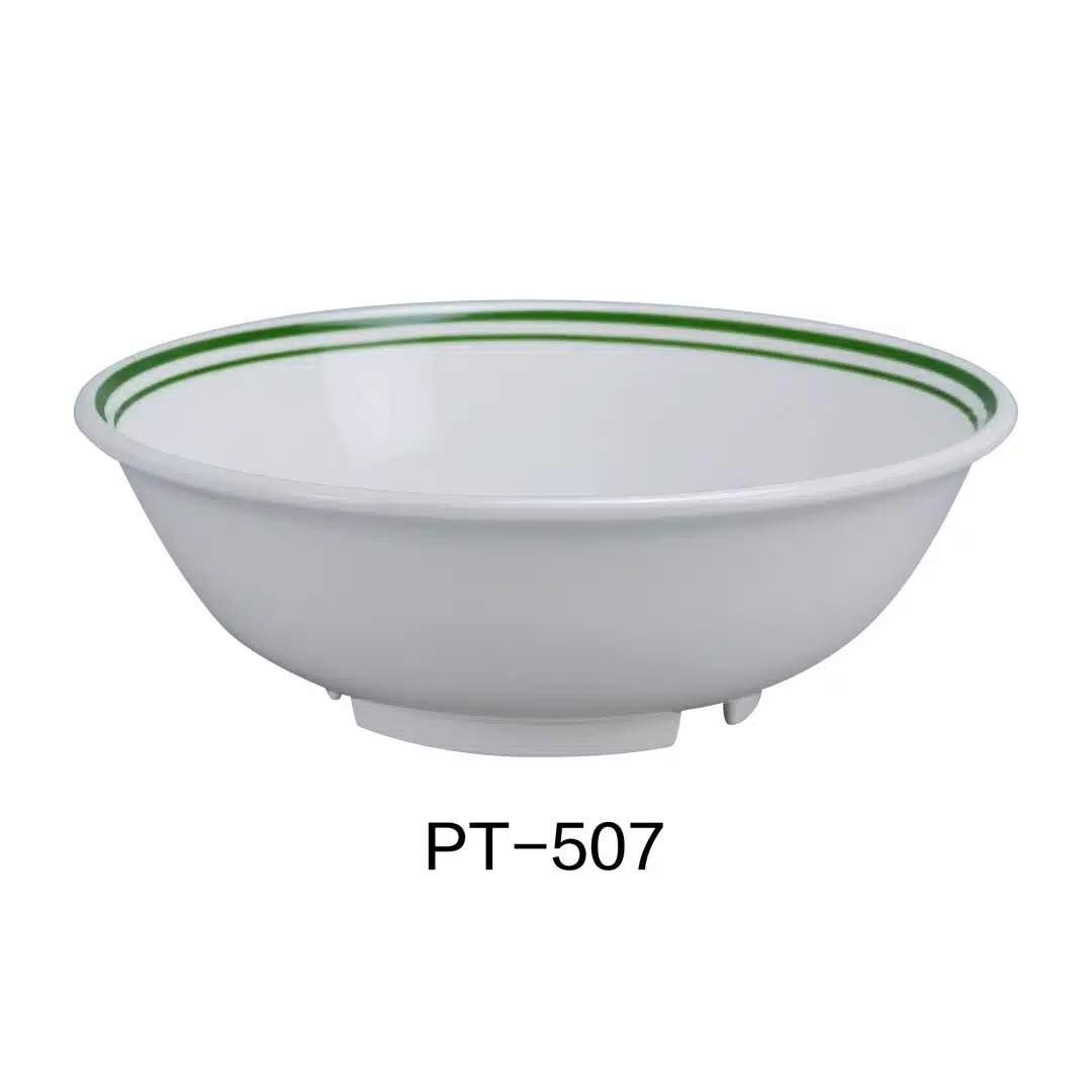 Yanco PT-507 Pine Tree Rim Soup Bowl, 32 Oz Capacity, 7.5" Diameter, 2.5" Height, Melamine, Pack of 48