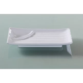 Yanco OK-209 Osaka-1 Divided Plate, Rectangular, 8.75" Length, 5.5" Width, Melamine, White Color, Pack of 24