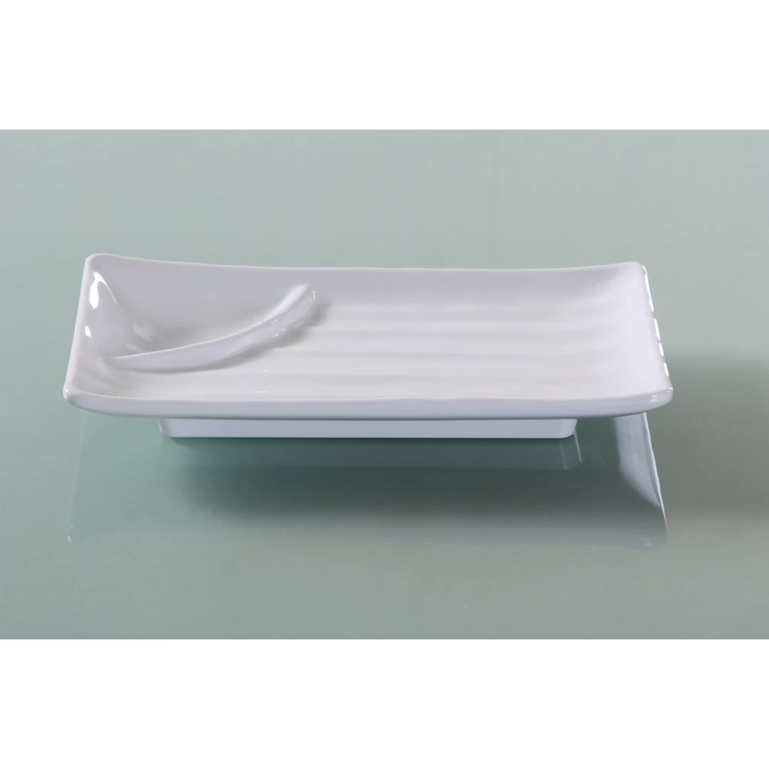 Yanco OK-209 Osaka-1 Divided Plate, Rectangular, 8.75" Length, 5.5" Width, Melamine, White Color, Pack of 24