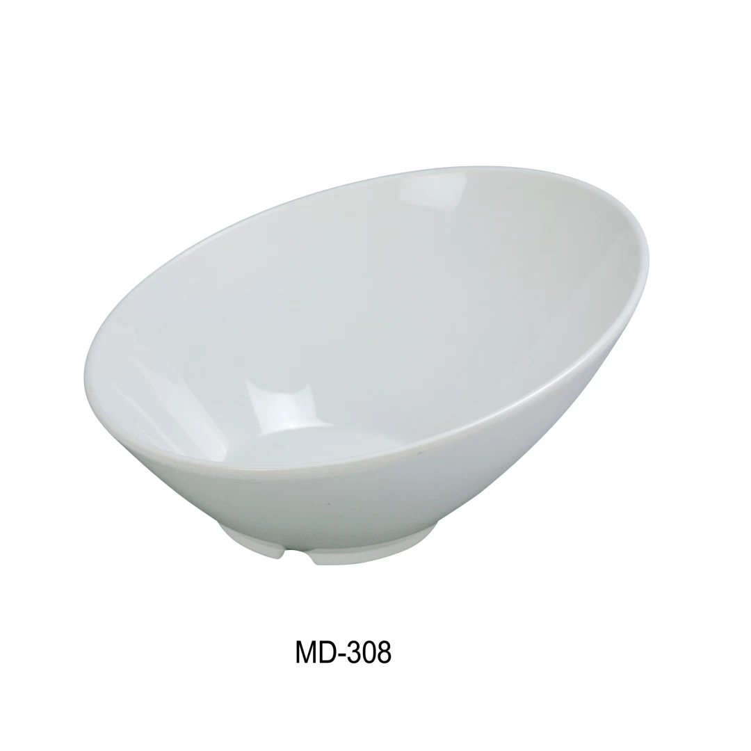 Yanco MD-307 Milando Serving Bowl, 40 Oz Capacity, Melamine, White Color, Pack of 12