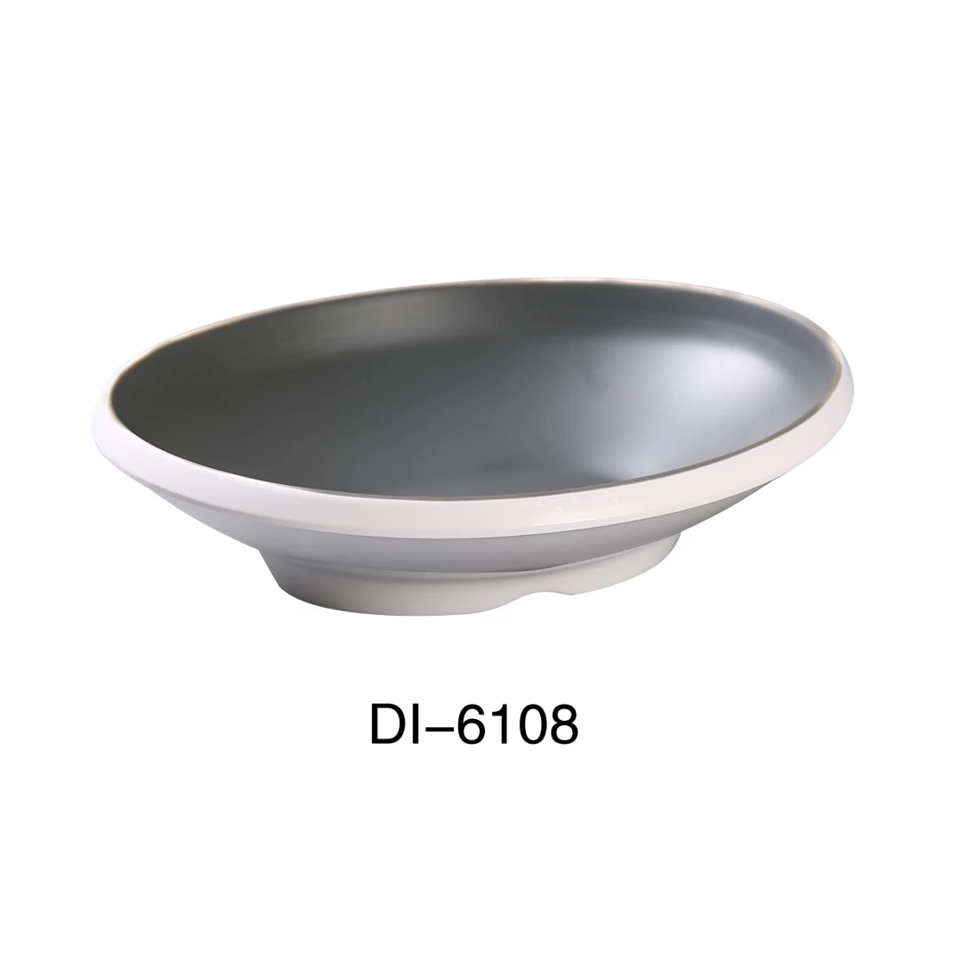 Yanco DI-6108 Discover 8" X 6 1/2" X 2" Oval Bowl 16 Oz, Melamine, Matte Finish, Pack of 24