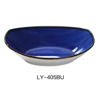 Yanco LY-405BU Lyon 5.5" Small Oval Bowl 5 Oz, Reactive Glaze, Blue Color, Pack of 36