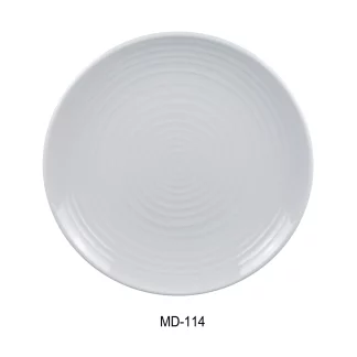 Yanco MD-114 Milando Round Plate, 13.5" Diameter, Melamine, White Color, Pack of 12