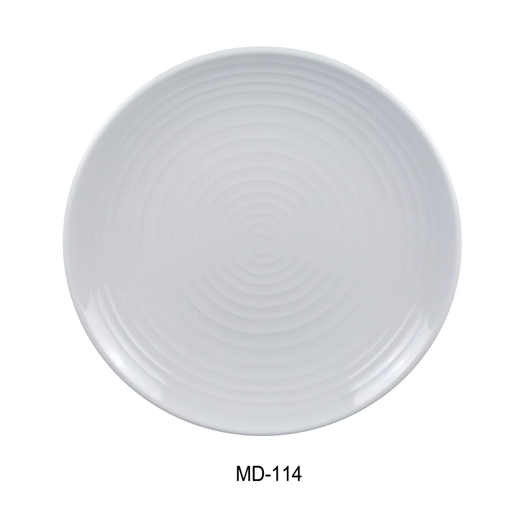 Yanco MD-114 Milando Round Plate, 13.5" Diameter, Melamine, White Color, Pack of 12