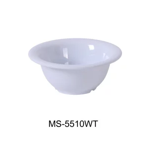 Yanco MS-5510WT Mile Stone Soup Bowl, 10 Oz Capacity, 2.25" Height, 5.5" Diameter, Melamine, White Color, Pack of 48