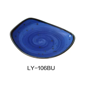 Yanco LY-106BU Lyon 5.75" Plate, Reactive Glaze, Blue Color, Pack of 36
