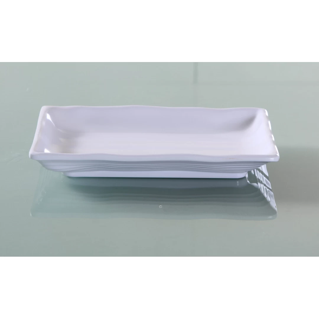 Yanco OK-210 Osaka-1 Divided Plate, Rectangular, 9.75" Length, 6.25" Width, Melamine, White Color, Pack of 24