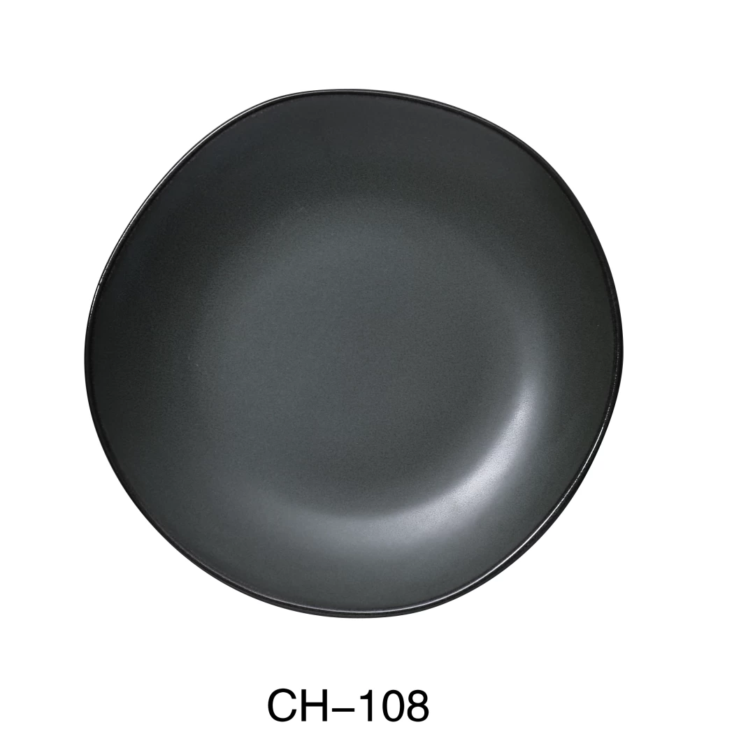 Yanco CH-108 Champs 8 1/2" X 1" Plate, Porcelain, Matte Glaze, Pack of 24