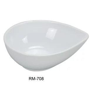 Yanco RM-706BK Rome Water Drop Shape Dish, 10 Oz Capacity, 5.75" Length, 4.5" Width, 2" Height, Melamine, Black Color, Pack of 48