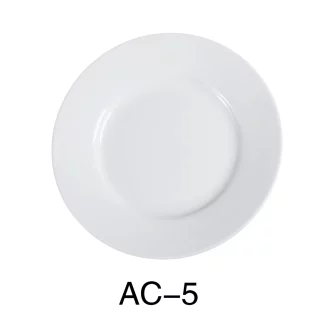 Yanco AC-5 Abco Bread Plate, 5.5" Diameter, Porcelain, Super White, Pack of 36