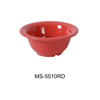 Yanco MS-5510RD Mile Stone Soup Bowl, 10 Oz Capacity, 2.25" Height, 5.5" Diameter, Melamine, Orange Red Color, Pack of 48