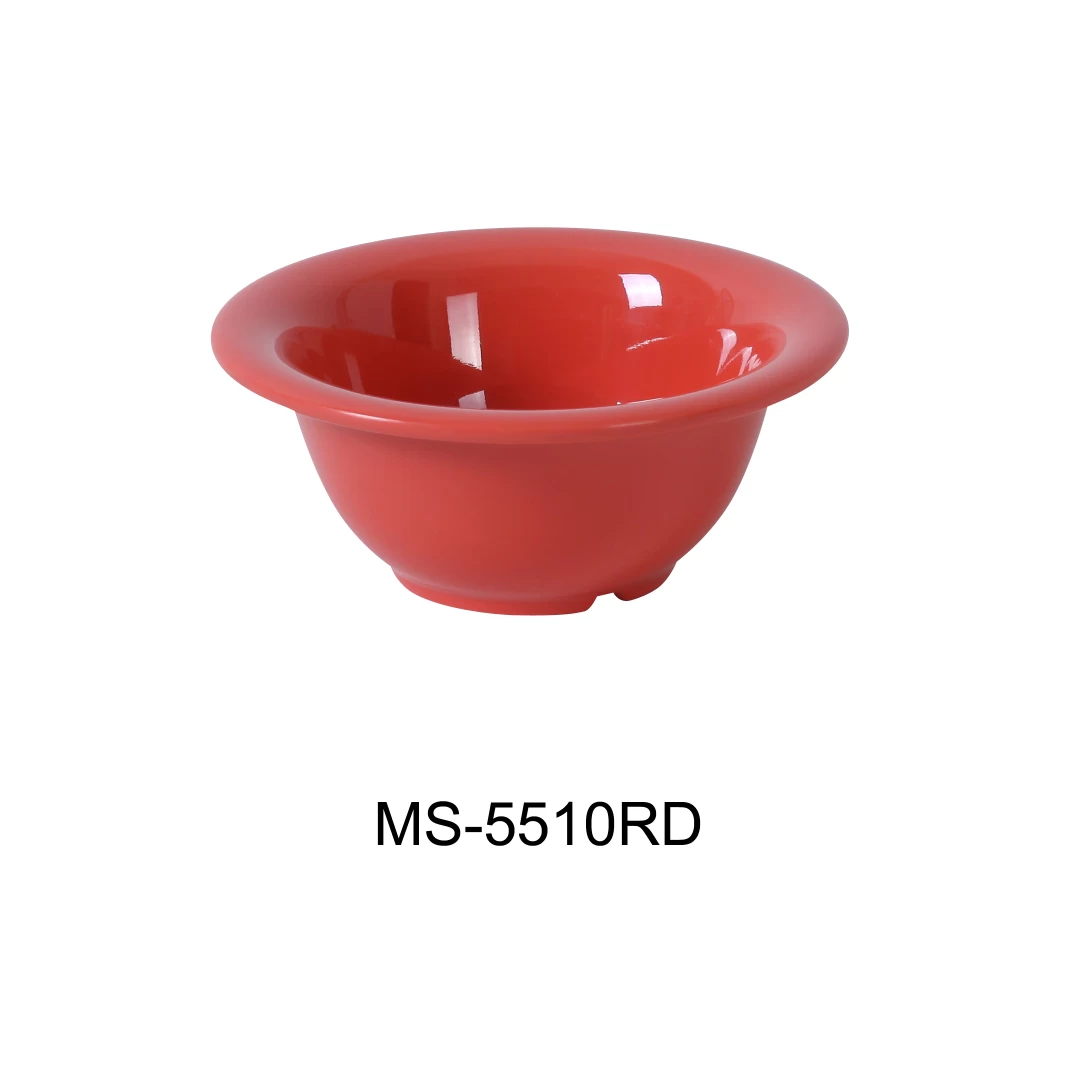 Yanco MS-5510RD Mile Stone Soup Bowl, 10 Oz Capacity, 2.25" Height, 5.5" Diameter, Melamine, Orange Red Color, Pack of 48
